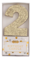 Gold Glitter Birthday Age Candle