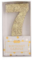 Gold Glitter Birthday Age Candle
