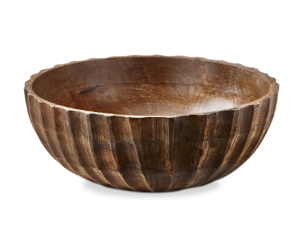 Fluted Wood Bowl