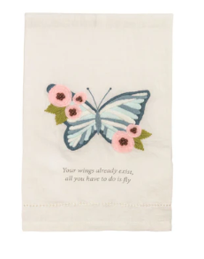 Embroidered Garden Towel - Wings