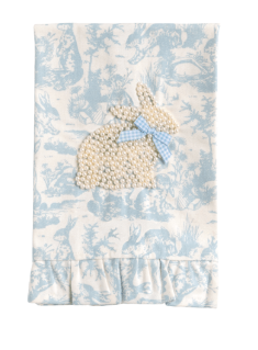 Toile Bunny Pearl Towel - Blue