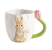 Bunny Mug - Pink Tulip Handle