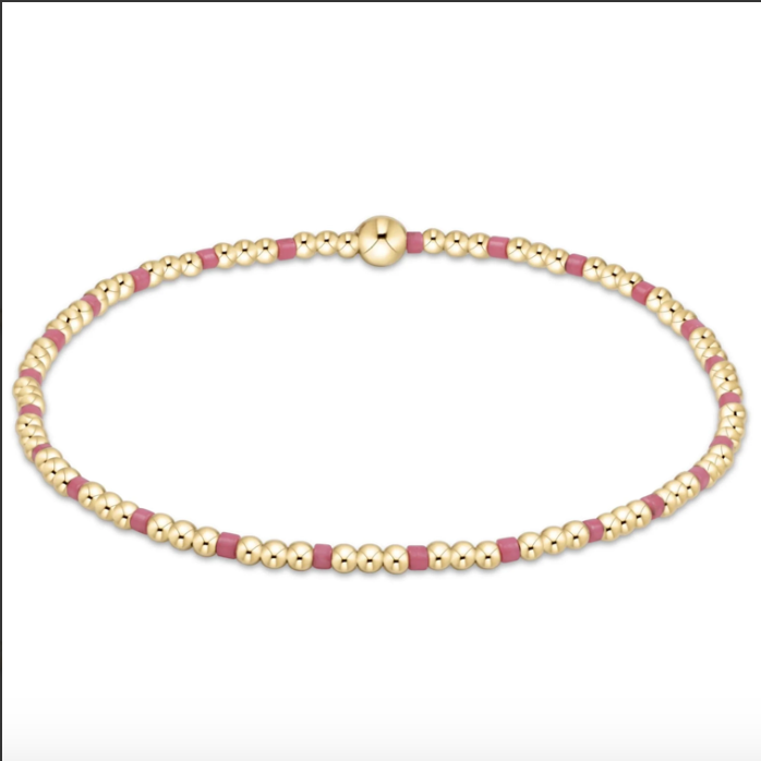 egirl Hope Sincerity 2mm Gold Bracelet - Bright Pink