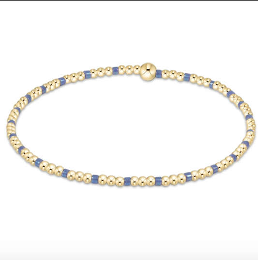 egirl Hope Sincerity 2mm Gold Bracelet - Bright Blue