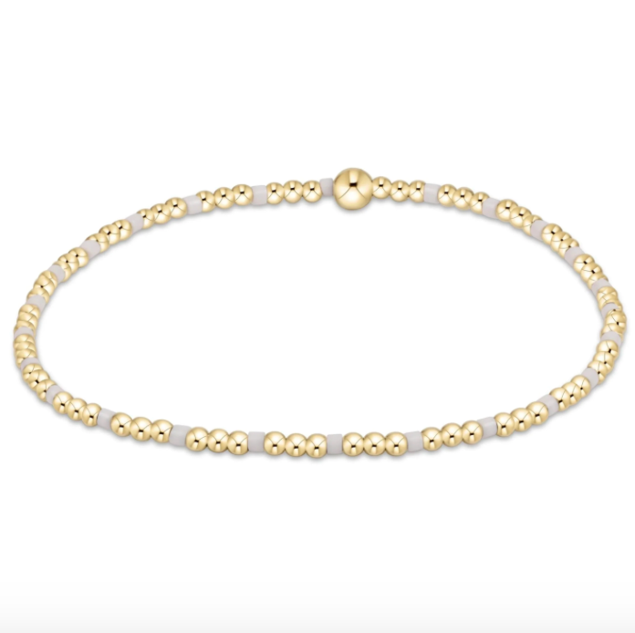 egirl Hope Sincerity 2mm Gold Bracelet - White
