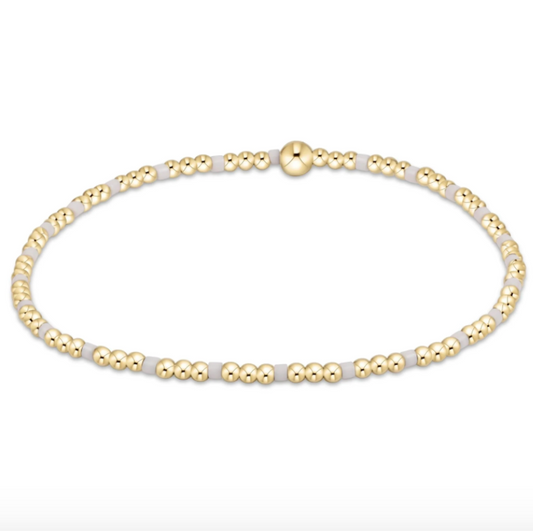 egirl Hope Sincerity 2mm Gold Bracelet - White