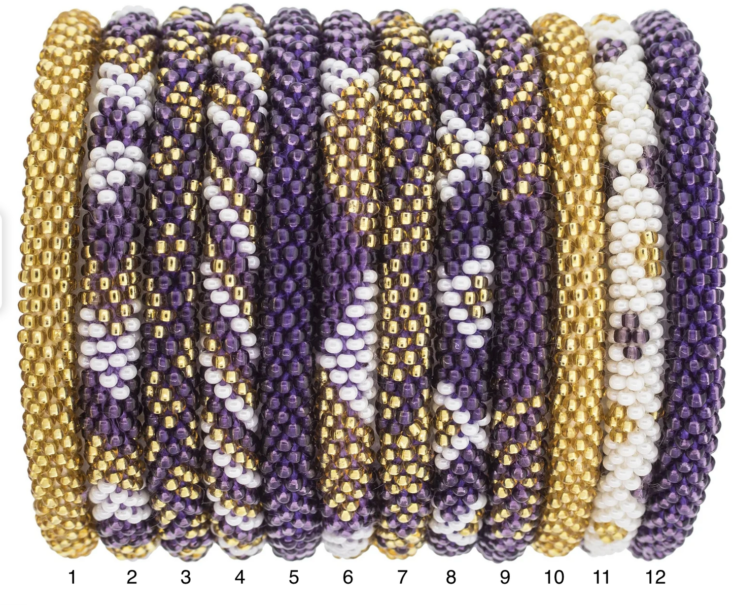 Roll On Bracelet - Purple & Gold