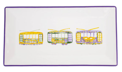 Mardi Streetcar Platter - Rectangular