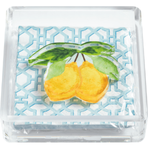 Acrylic napkin Holder and Weight Set - Lemon