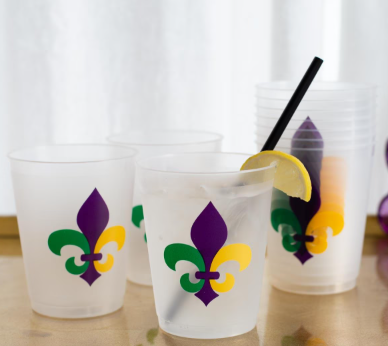 Mardi Gras Fleur Party Cups (Set of 10)