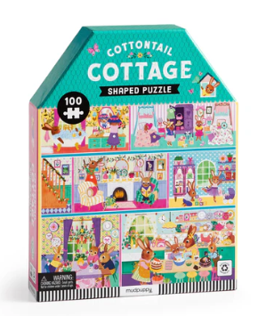 Cottontail Cottage 100 Piece House-shaped Puzzle