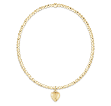 Classic Gold 2mm Bracelet - Love Plush Small Gold Charm