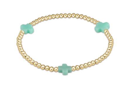 Signature Cross 3mm Gold Bracelet - Mint