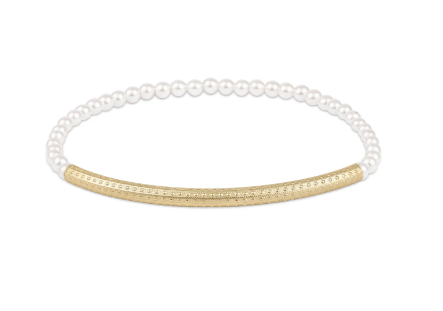 Bliss Bar Textured Pearl 3mm Bracelet