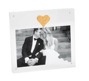 Acrylic Frame with Gold Heart