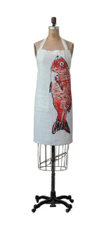 Linen Fish Printed Apron