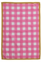 Checkered Cotton Towels - Pink