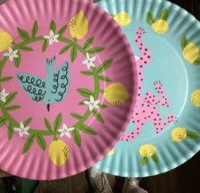 Bird Paper Melamine Plate