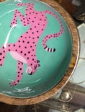 Leopard Mango Wood Bowls - Pink