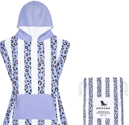 Quick Dry Poncho - Kids Leopard