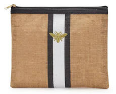 Golden Bee Zippered Bag - Black