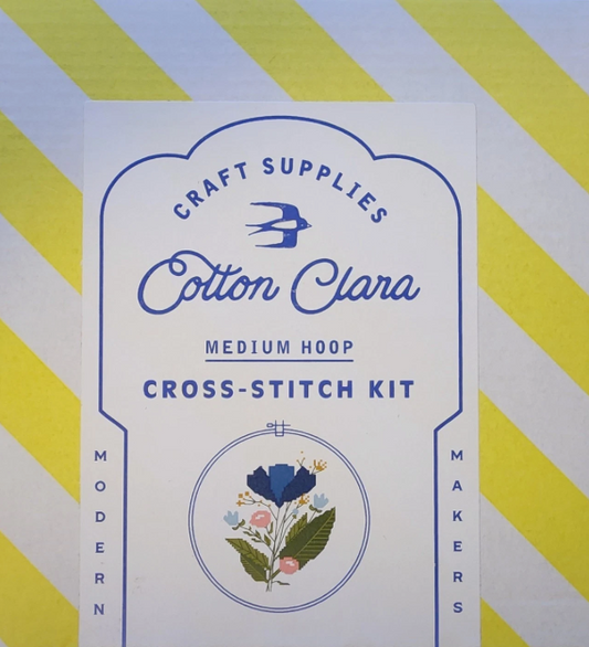 Floral Medium Hoop Cross-Stitch Kit