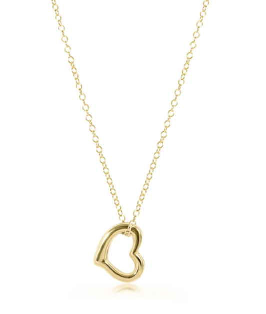 16" Necklace Gold - Love Gold Charm
