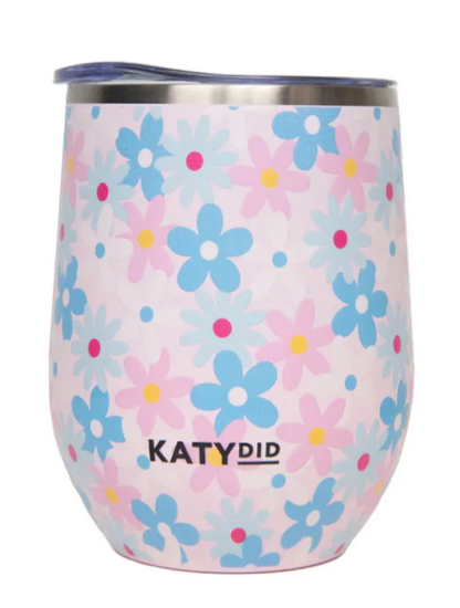 Dainty Florals Pink Wine Tumbler Cup