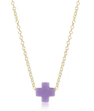16" Necklace Gold - Signature Cross Small