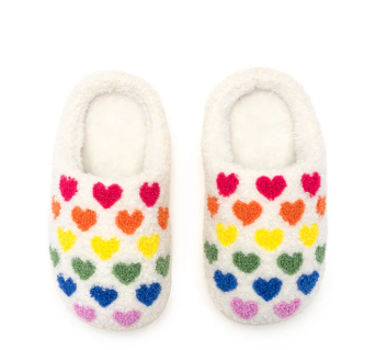 Rainbow Heart Kids Slippers