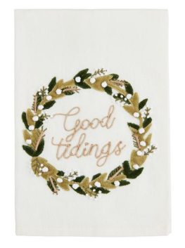 Wreath Velvet Applique Towel
