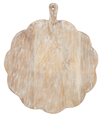 Large Scalloped Round Wood Board