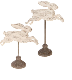 Distressed Bunny On Stand Set