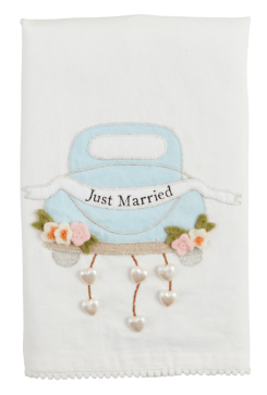 Just Married Beaded Towel
