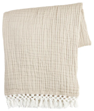 Macrame Muslin Throw Blanket