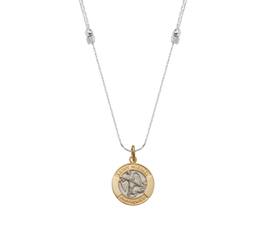 Saint Michael Chain Slider Necklace - Silver