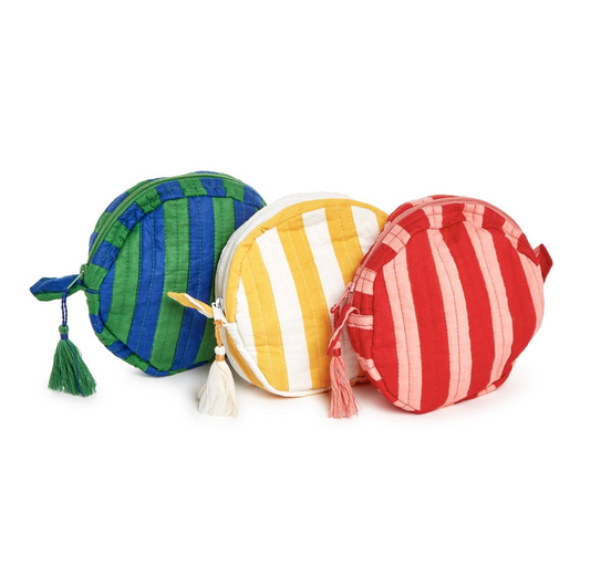 Cotton Quilted Round Pouches