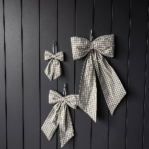 Green Small Gingham Fabric Bows