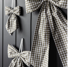 Green Small Gingham Fabric Bows
