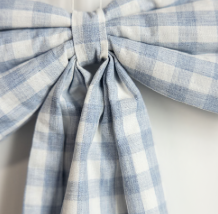 Baby Blue Gingham Fabric Bows