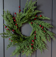 Red Plum Berry Wreath - 14"