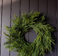 Norfolk & Cypress Mixed Wreath - 24" LED