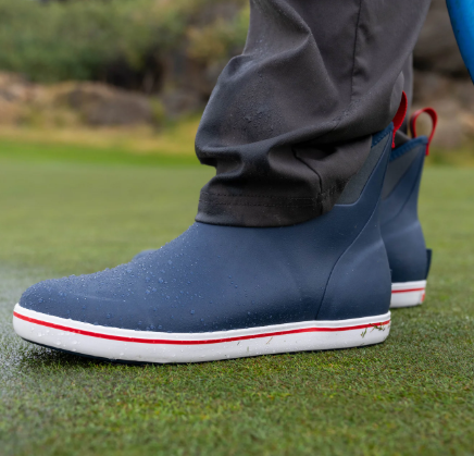 Men's Ankle Deck Boots - Navy Red