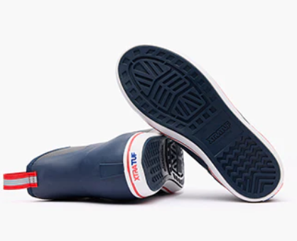 Men's Ankle Deck Boots - Navy Red