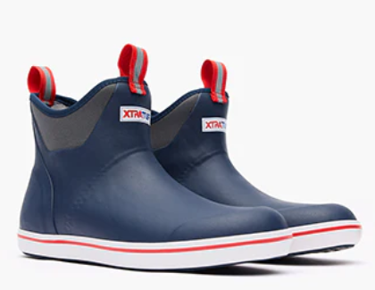 Men's Ankle Deck Boots - Navy Red