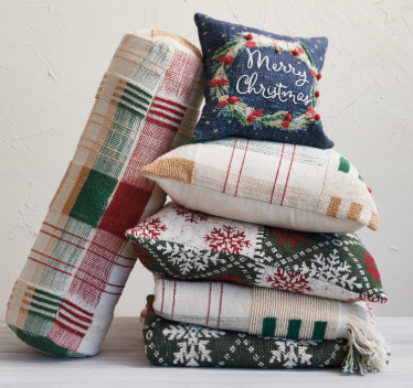 Textured Woven Cotton Bolster Pillow