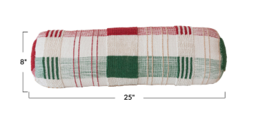 Textured Woven Cotton Bolster Pillow