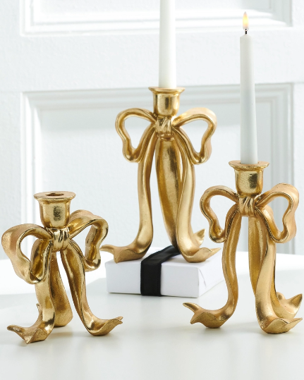 9" Bow Candlestick - Large