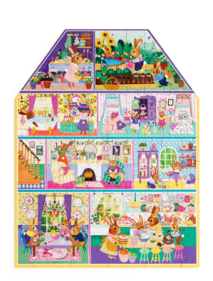 Cottontail Cottage 100 Piece House-shaped Puzzle
