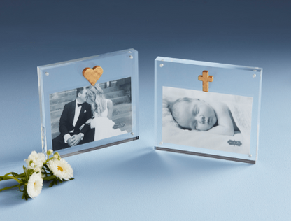Acrylic Frame with Gold Heart